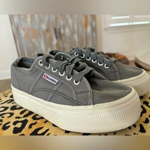 Superga Gray Platform Sneakers